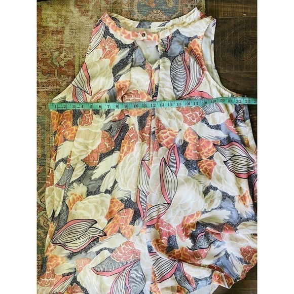Umgee Floral Sleeveles Tunic Dress Size M Keyhole Neck Style #R7298 Size XL - Picture 7 of 8